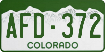 CO license plate AFD372