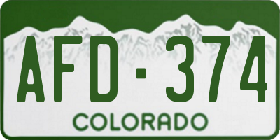 CO license plate AFD374
