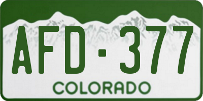 CO license plate AFD377