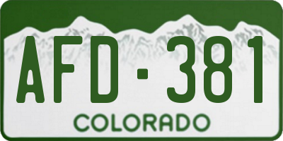CO license plate AFD381