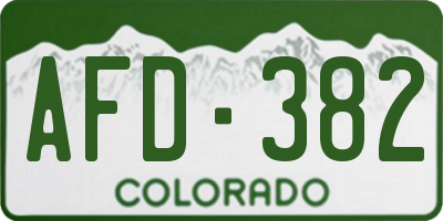 CO license plate AFD382