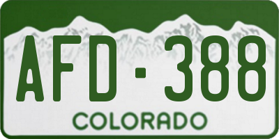 CO license plate AFD388