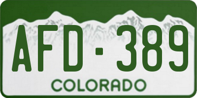 CO license plate AFD389