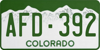CO license plate AFD392