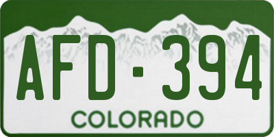 CO license plate AFD394