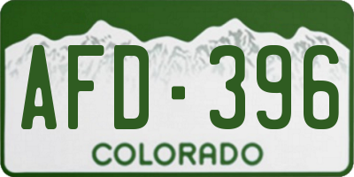 CO license plate AFD396