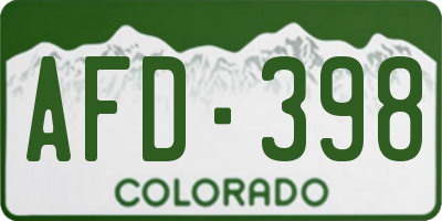 CO license plate AFD398