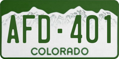 CO license plate AFD401