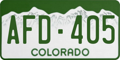CO license plate AFD405