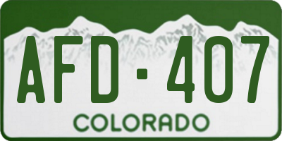 CO license plate AFD407