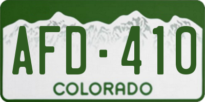 CO license plate AFD410