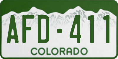 CO license plate AFD411