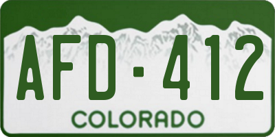 CO license plate AFD412