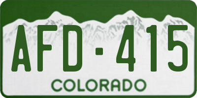 CO license plate AFD415
