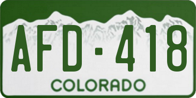 CO license plate AFD418