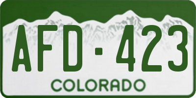 CO license plate AFD423