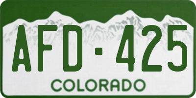 CO license plate AFD425