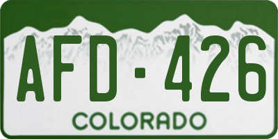 CO license plate AFD426