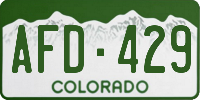 CO license plate AFD429