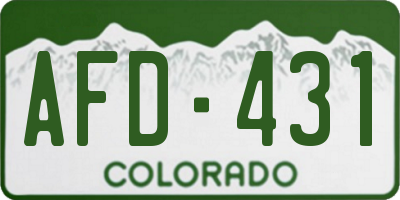 CO license plate AFD431