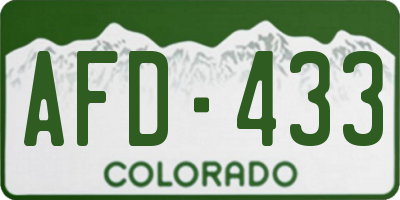 CO license plate AFD433