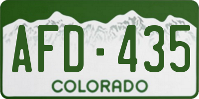 CO license plate AFD435