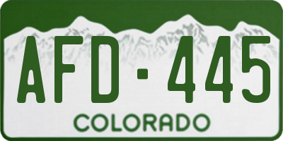 CO license plate AFD445