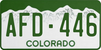 CO license plate AFD446