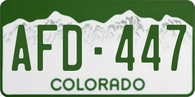 CO license plate AFD447