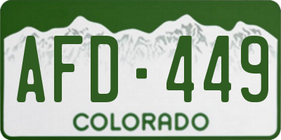 CO license plate AFD449