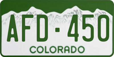 CO license plate AFD450