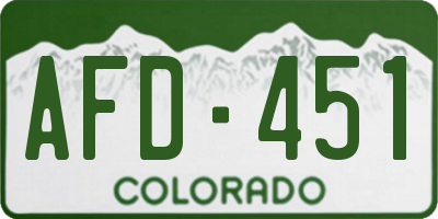 CO license plate AFD451