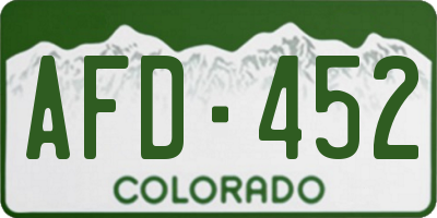CO license plate AFD452