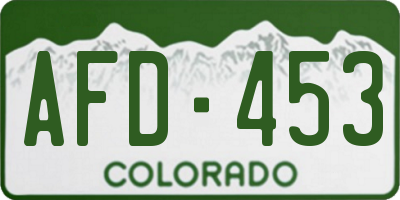 CO license plate AFD453