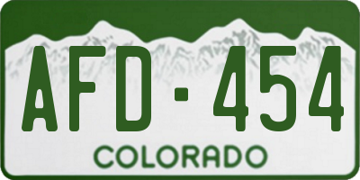 CO license plate AFD454