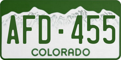 CO license plate AFD455