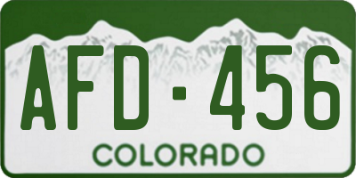 CO license plate AFD456
