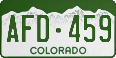 CO license plate AFD459