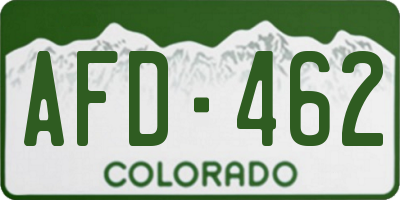 CO license plate AFD462