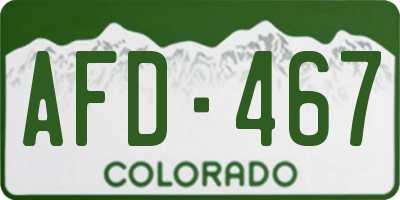 CO license plate AFD467