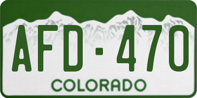CO license plate AFD470