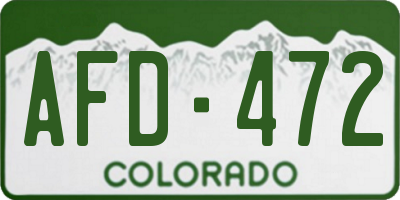 CO license plate AFD472