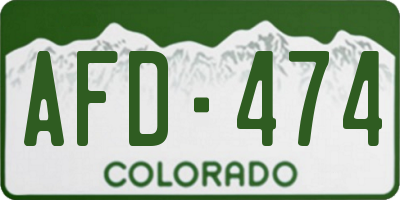 CO license plate AFD474