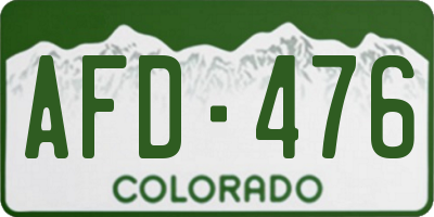 CO license plate AFD476