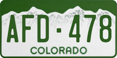CO license plate AFD478