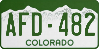 CO license plate AFD482