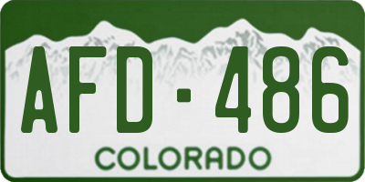 CO license plate AFD486