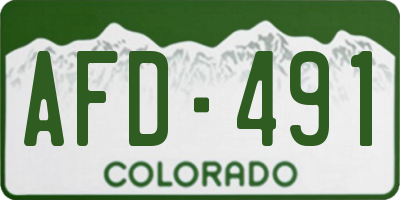 CO license plate AFD491