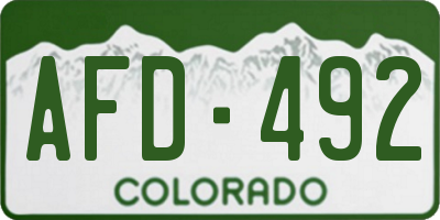 CO license plate AFD492