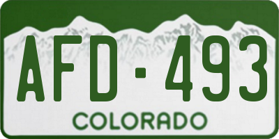 CO license plate AFD493